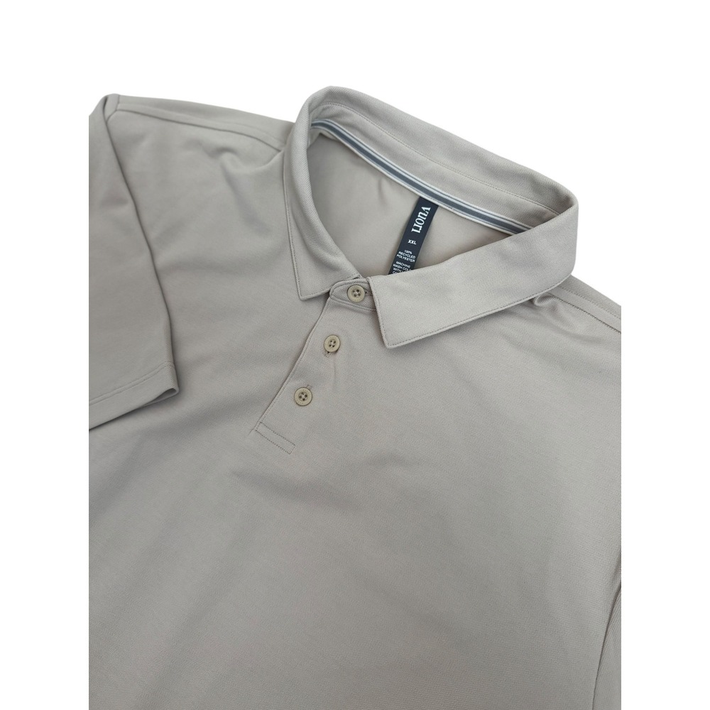 Vuori‎ Gamepoint Polo Shirt Cashew Beige Polyester Performance Golf Mens XXL NEW